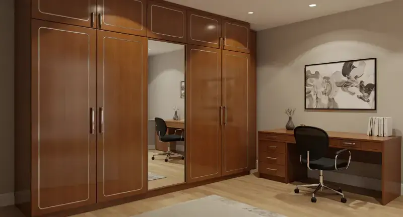 Antes da transformação, com armário antigo no quarto