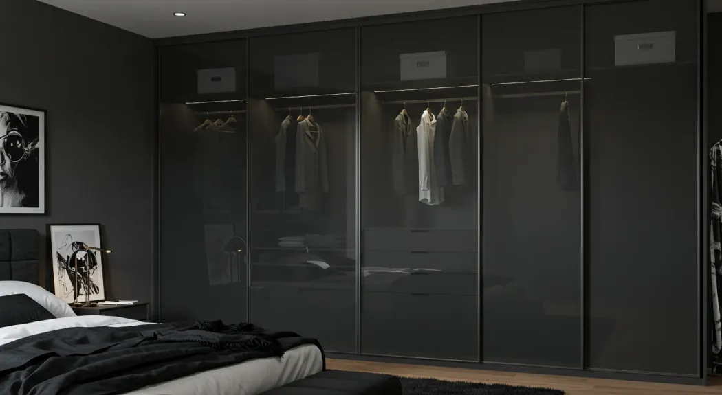 Armário planejado com portas Reflecta Fumê — Art Closet