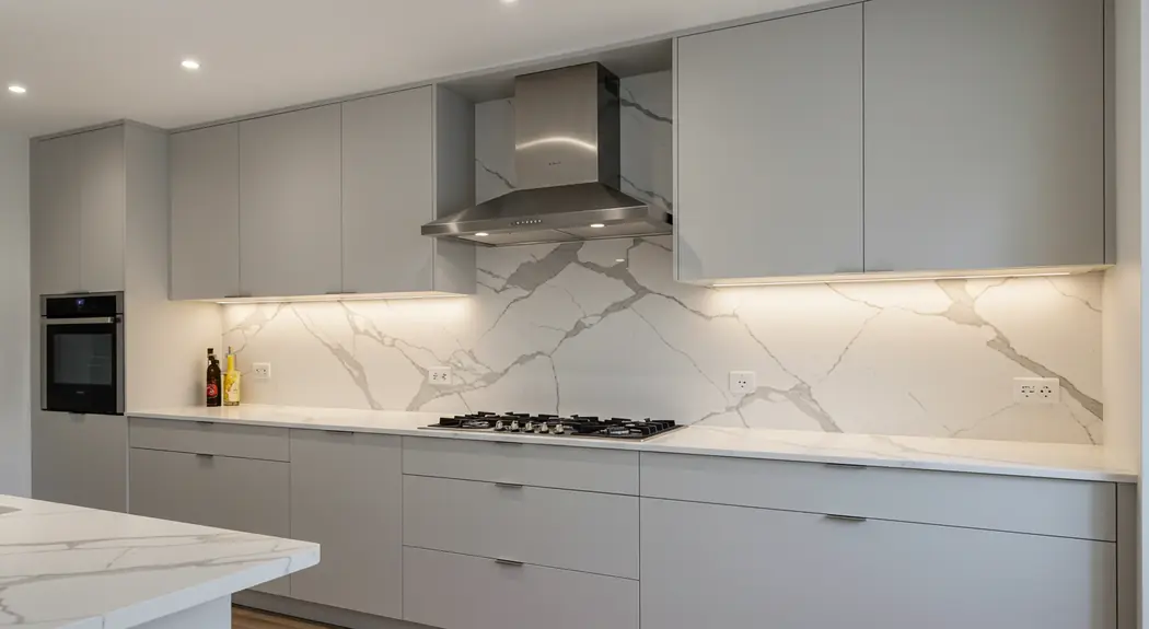 Cozinha planejada em MDF Cinza Aurora da Duratex — Art Closet