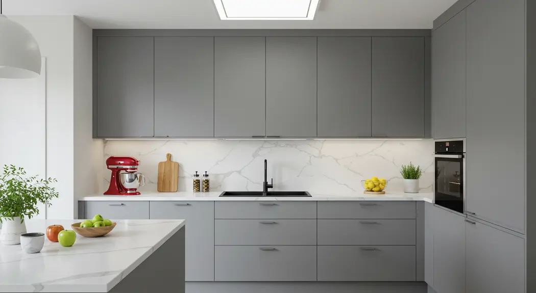 Cozinha planejada em MDF Cinza Perfeito da Guararapes — Art Closet